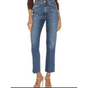 Agolde Riley High Rise Straight Crop Raw Hem Med Wash Women’s Size 30